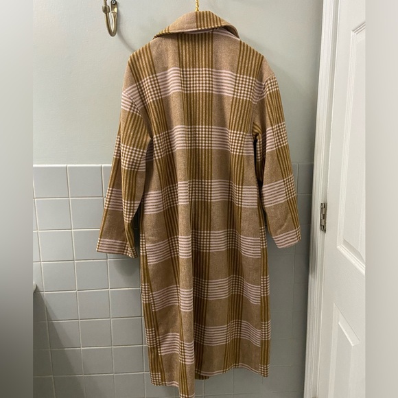A New Day Target Pea Plaid Coat in Light Pink & Brown (M) - Picture 6 of 11